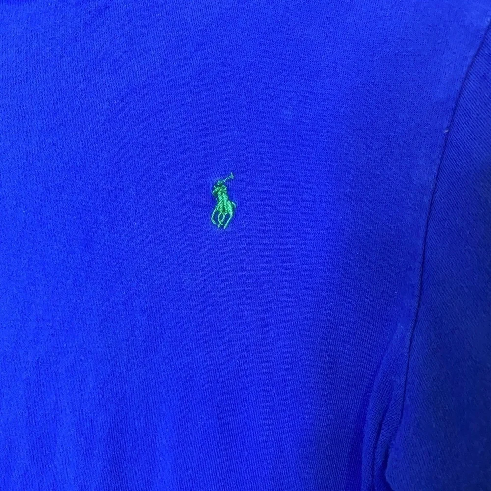 Ralph Lauren Boy long sleeve crewneck shirt, sz 14-16, Royal blue w/green horse